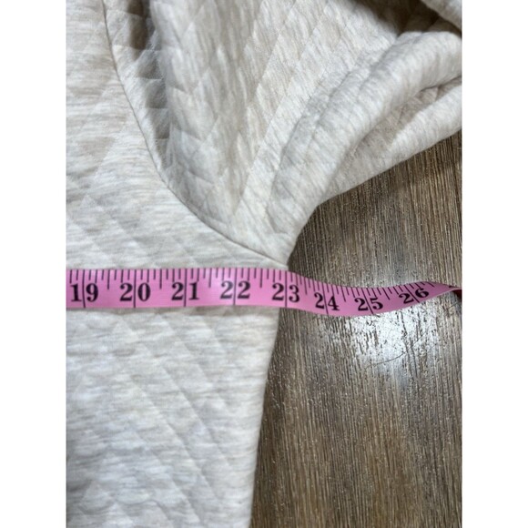 Marine Layer Sweatshirt Mens Large Beige Quilted Crewneck Pullover Casual Fall - Picture 8 of 9